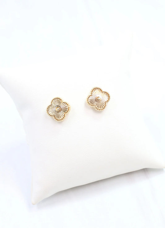 Gold Garnier Clover Stud Earring