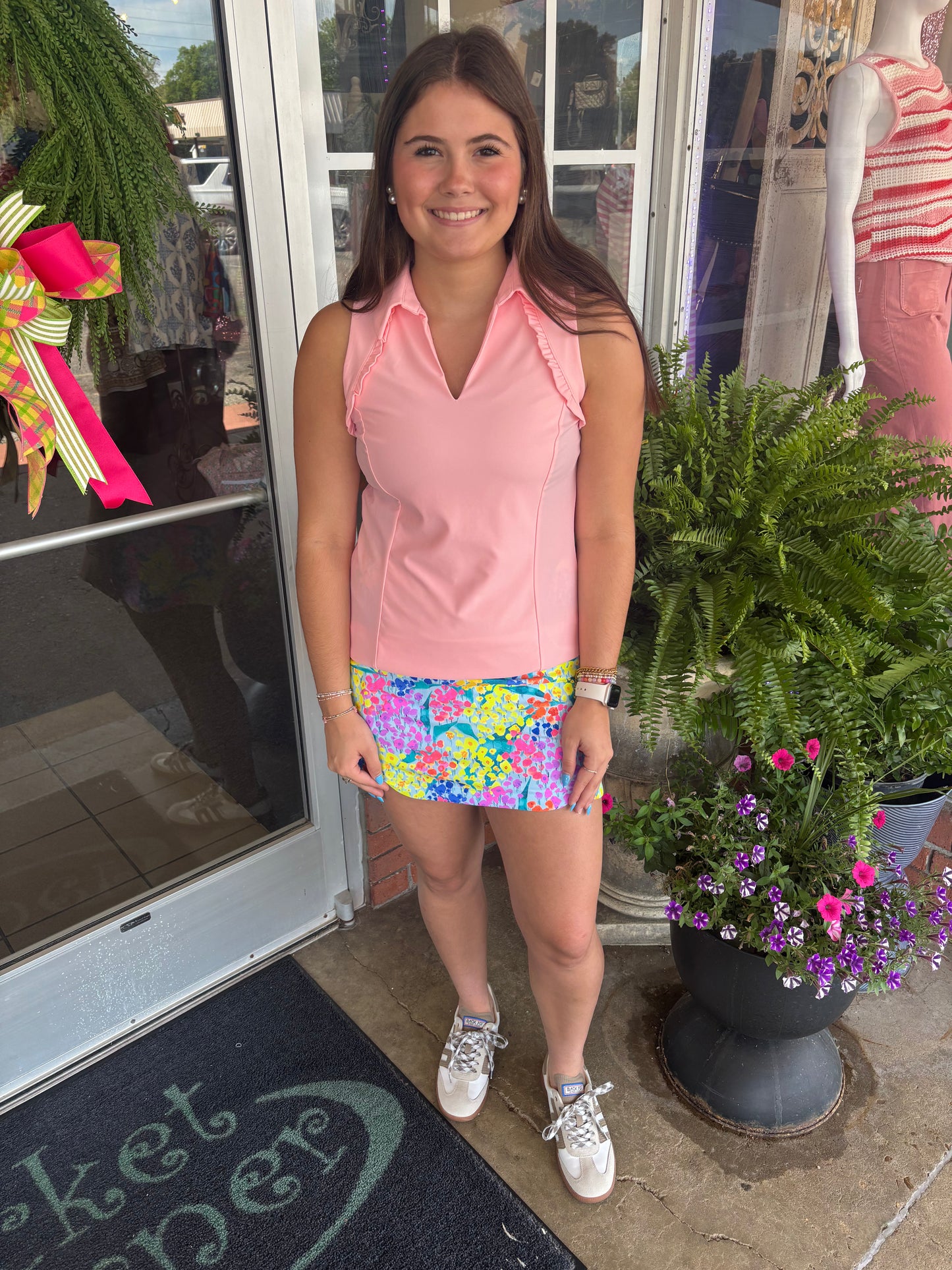 Genesis Light Pink Sleeveless Trim Polo