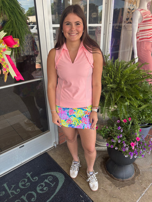 Genesis Light Pink Sleeveless Trim Polo