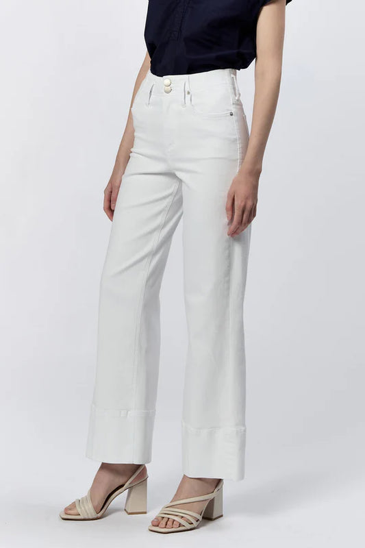 Holly White 2Button Wide Cuff Straight Hirise