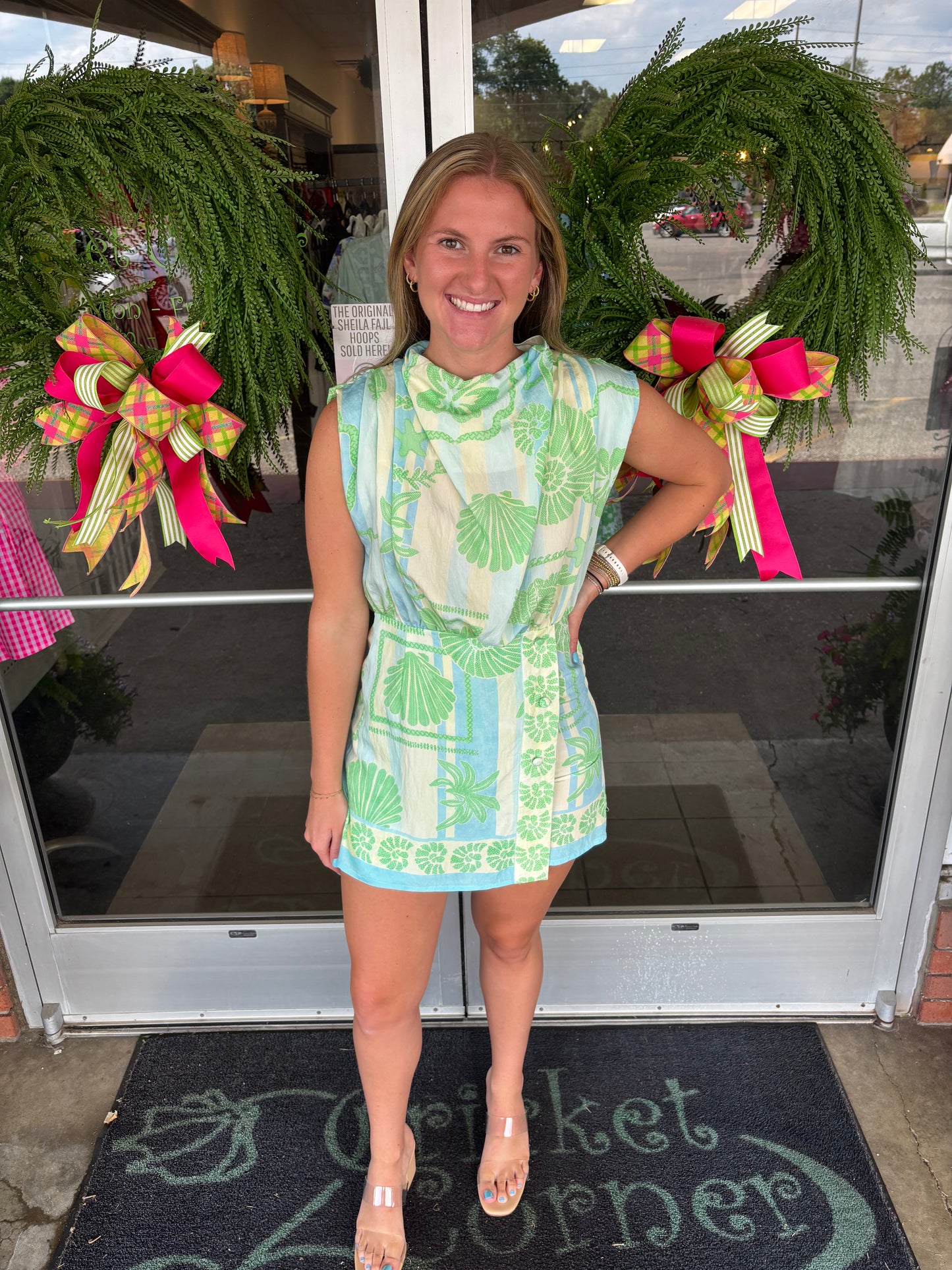Sea Shell Drape button romper