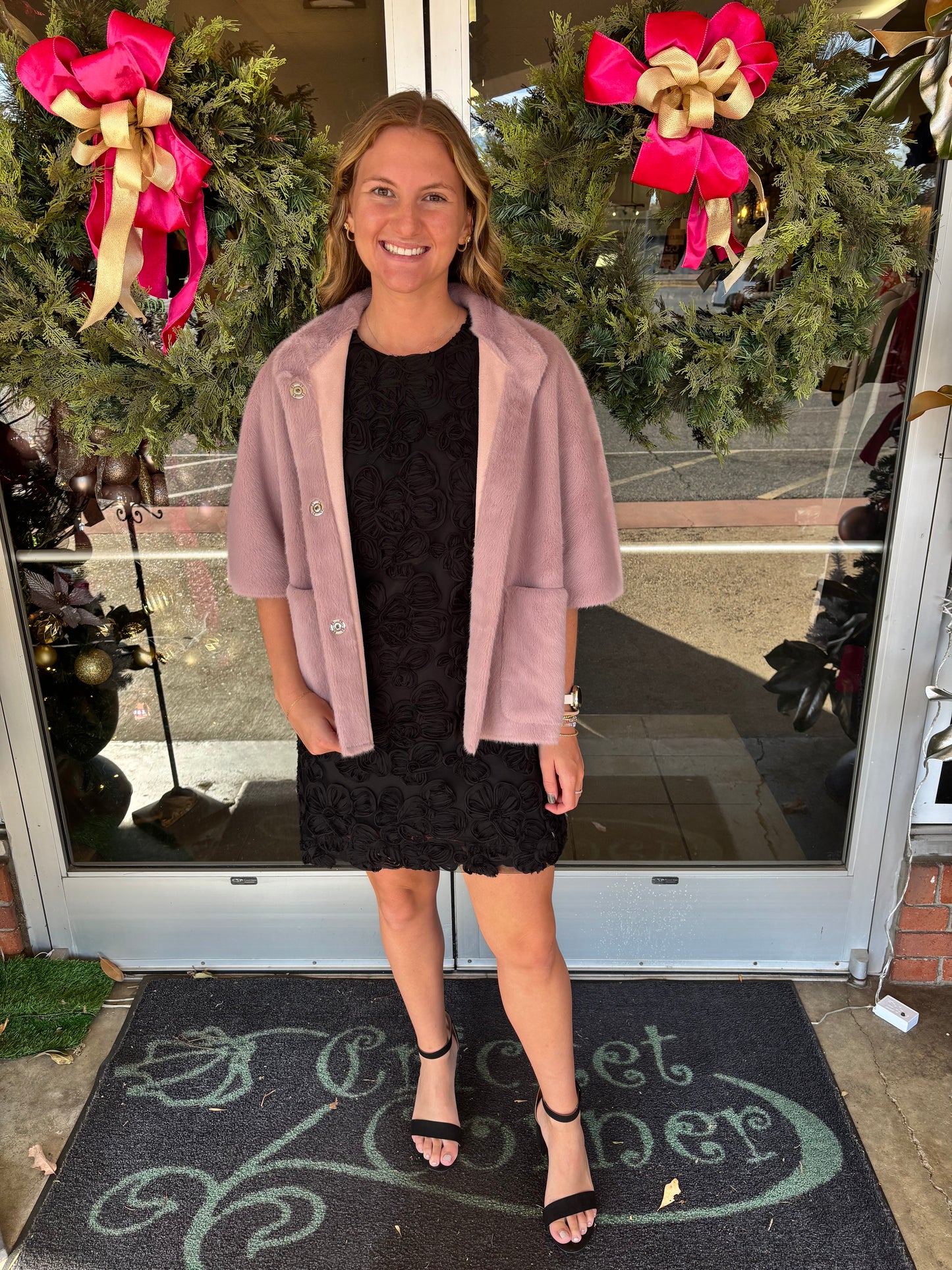 Lilac Shaggy Fur Popover