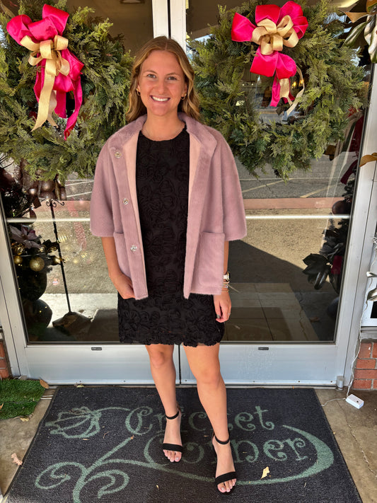 Lilac Shaggy Fur Popover