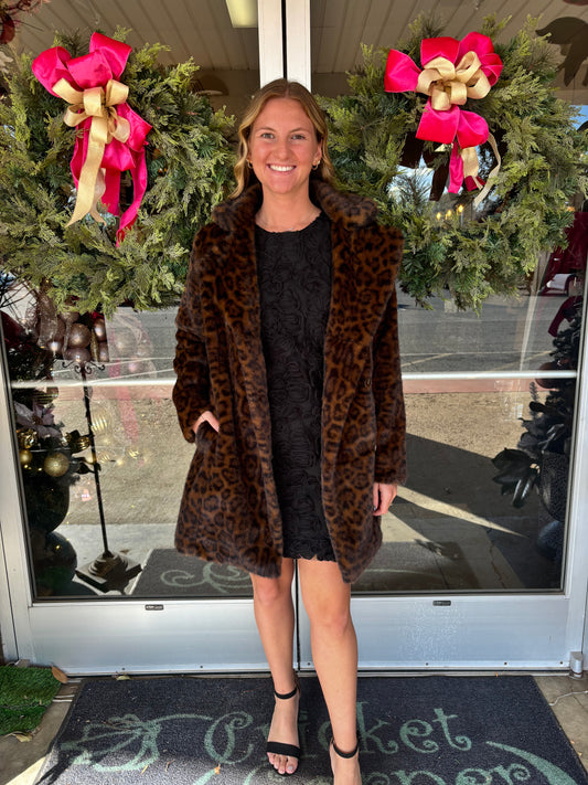 Margot Leopard Faux Fur Coat