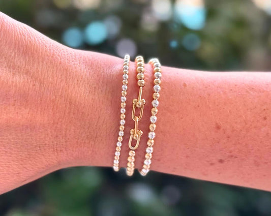 The Sicily Stack of 3 stretch bracelets 7"