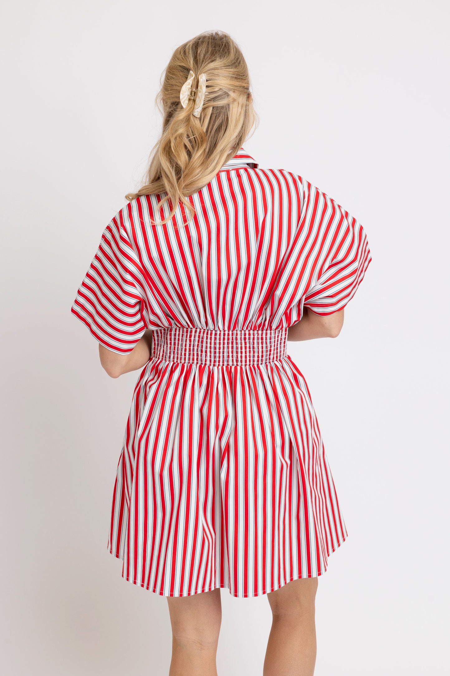 America Stripe Button Down Shirt dress