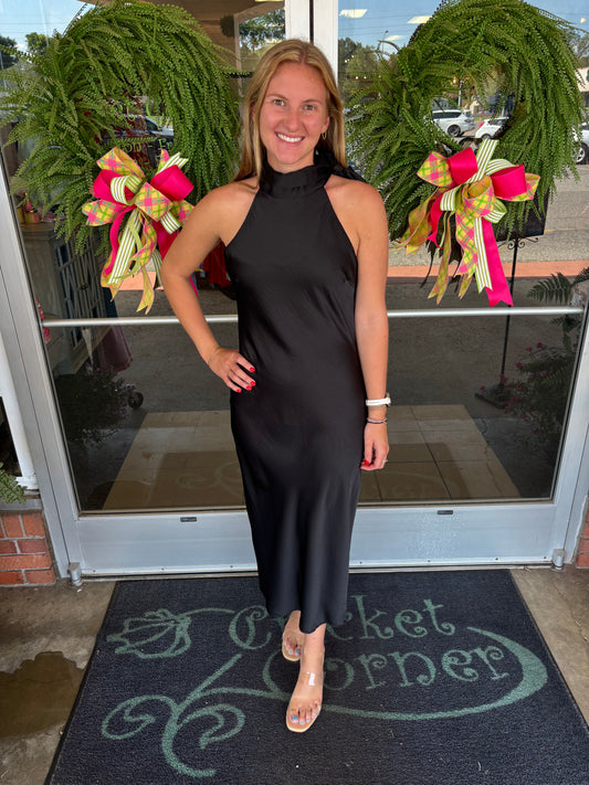 Black Halter Evening Dress