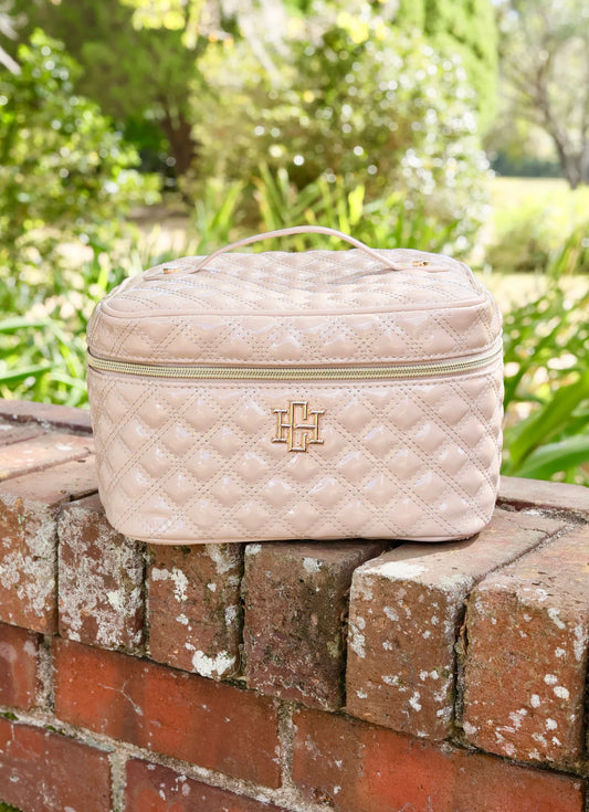 Hampton Train Case- Nude Patent Sq