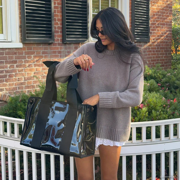 Case-Mate Midnight Black bow Jelly tote