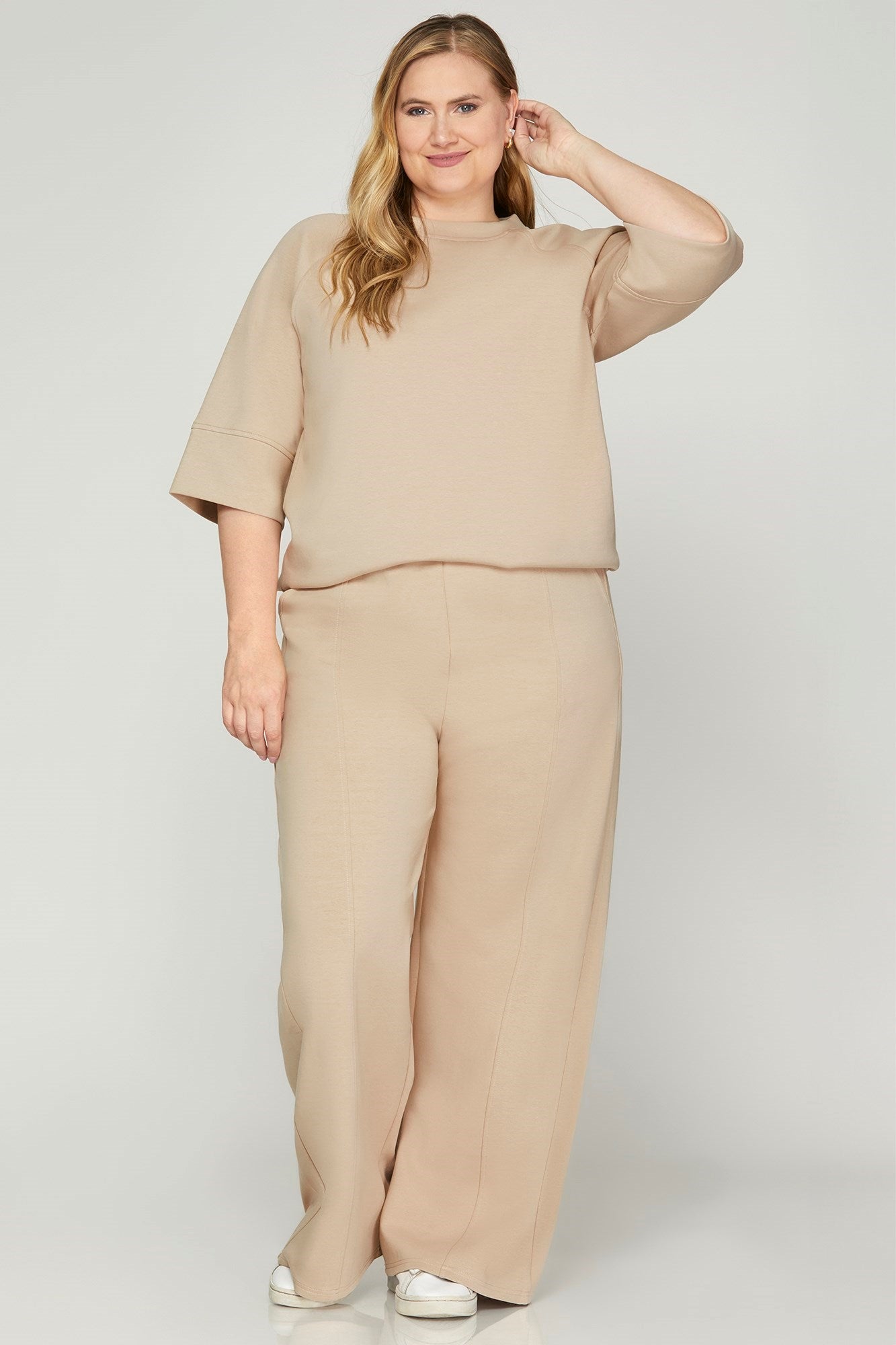 3/4 Sleeve Scuba Knit top