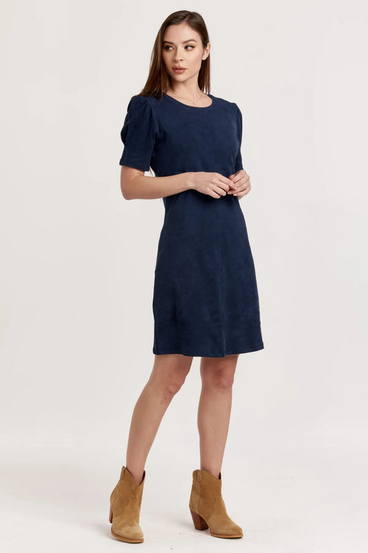 Short Slv Navy Dress