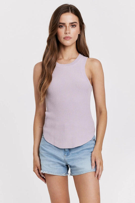 Cora Lavender Ribbed Sweater Tank