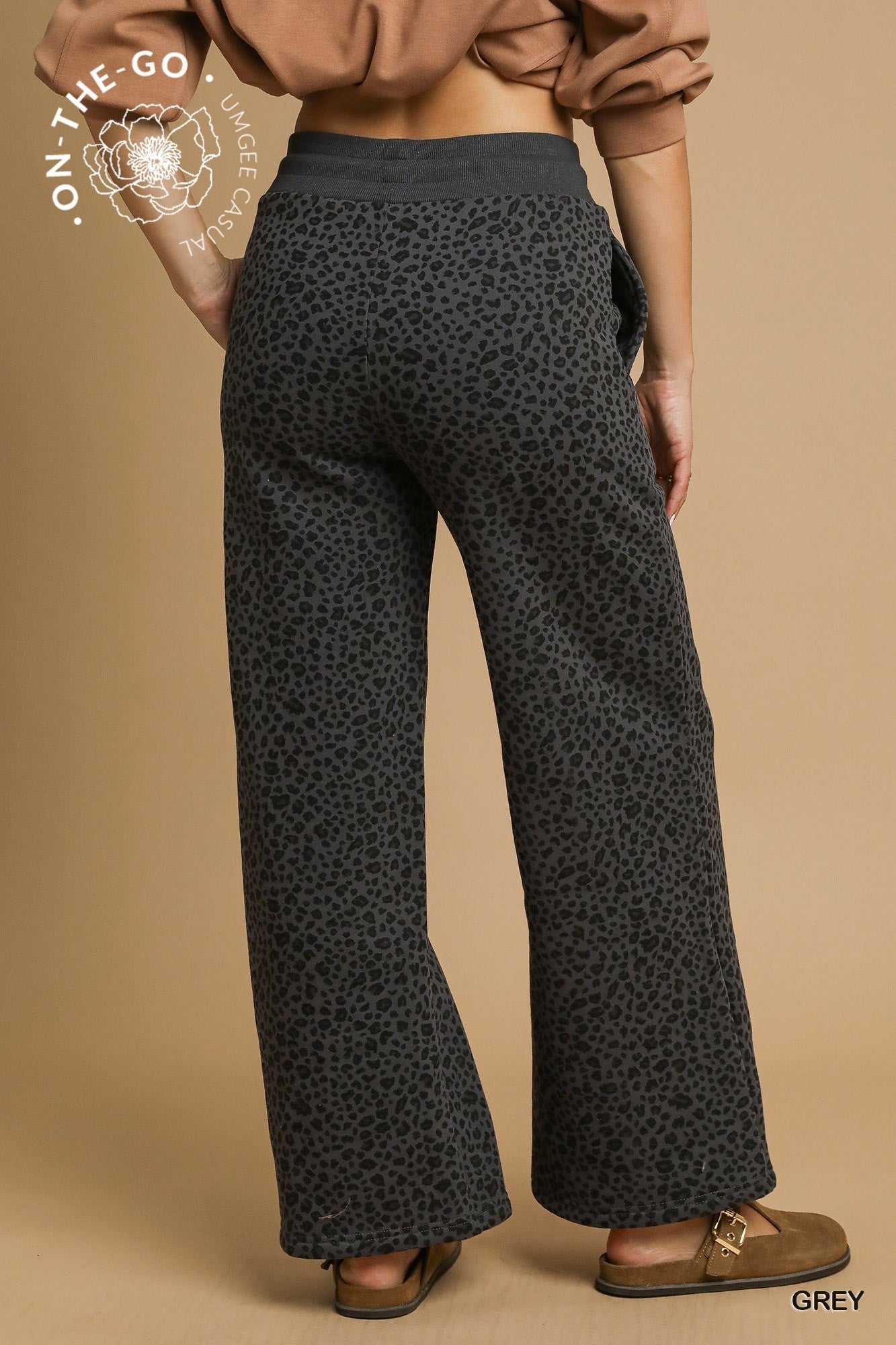 Leopard Print Wide-Leg Lounge Pants
