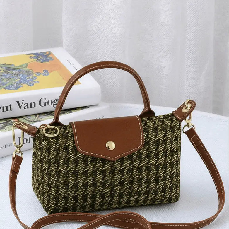 Houndstooth mini cross body