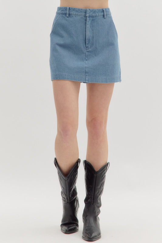 Denim High waist Skort