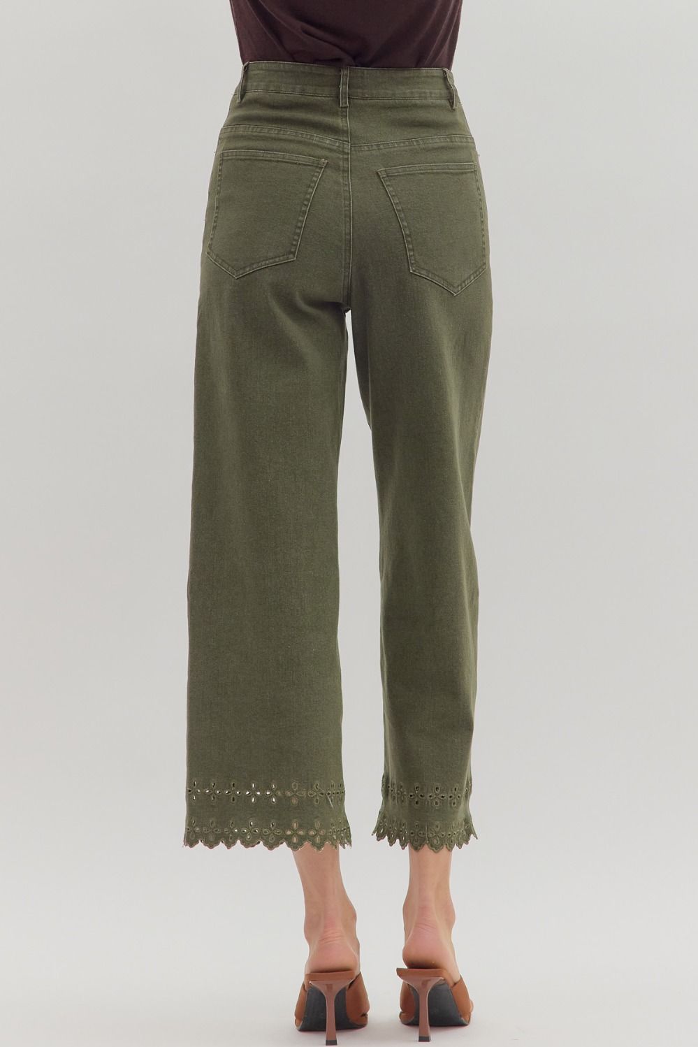 High waist ankle length pants