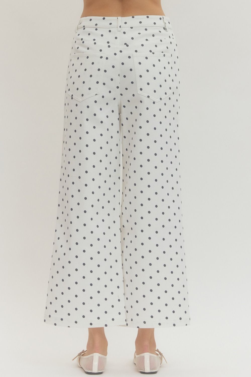 Polka dot wide leg pants