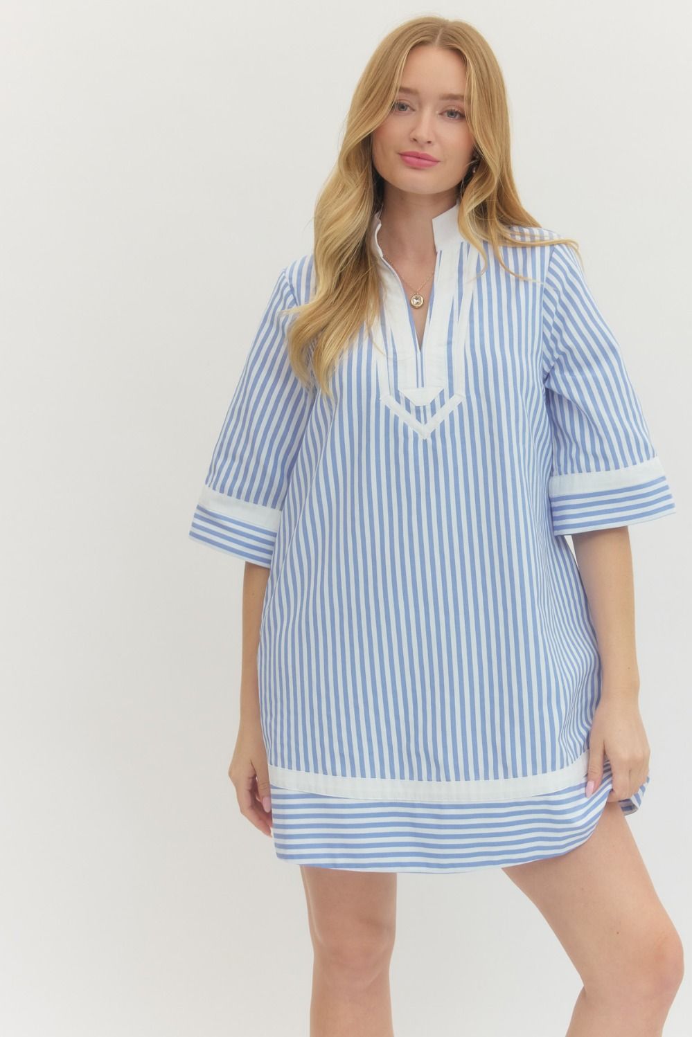 Lt Blue Stripe Dress