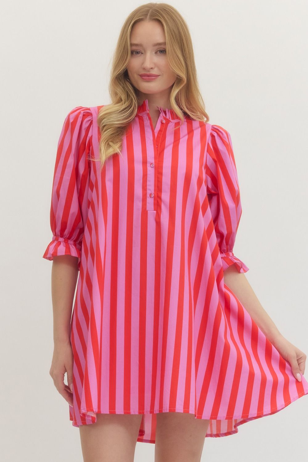 Pink & Orange Stripe Dress