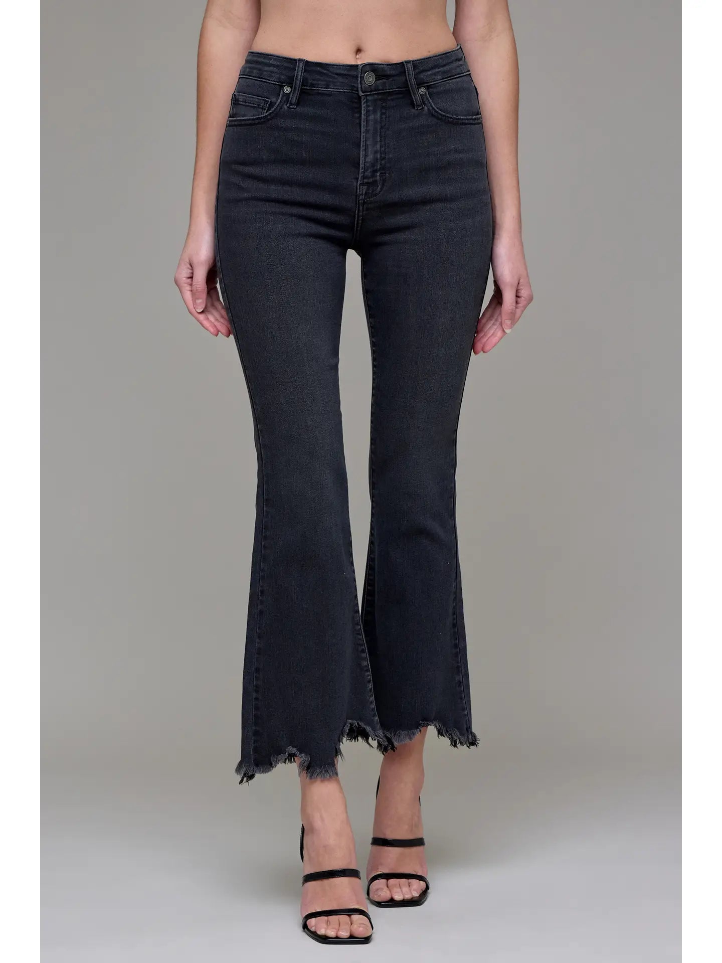 Happi- Black Super fray flare pant