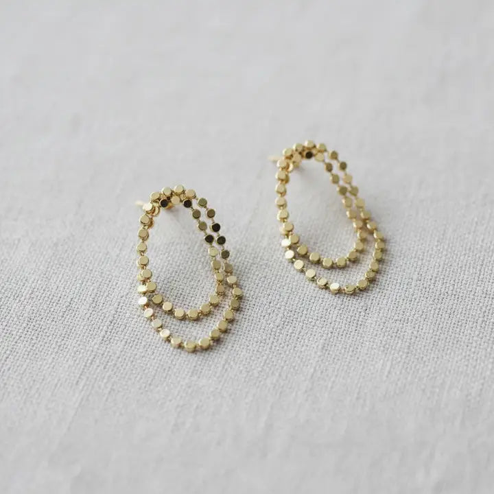 Geometric Polka Dot Tassel Drop Earrings