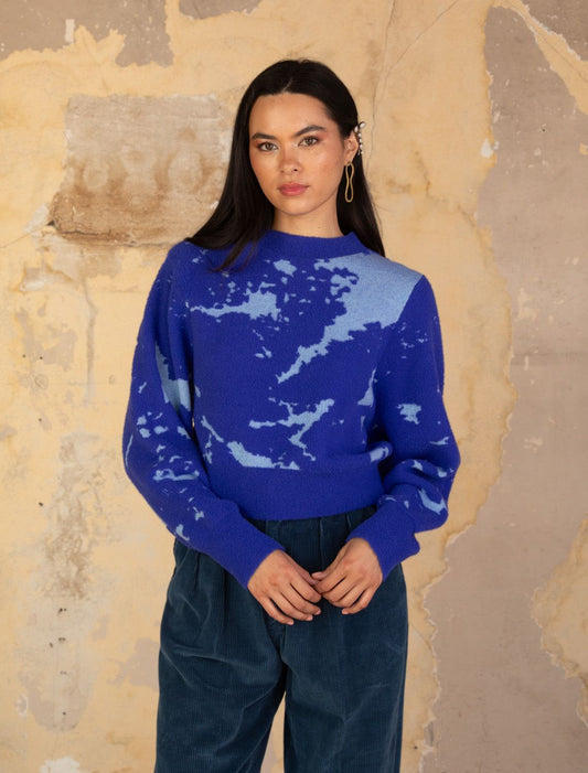 Carrara Roya Crewnk Marbled Sweater